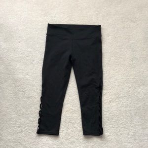 Fabletics Capri leggings with criss cross detail